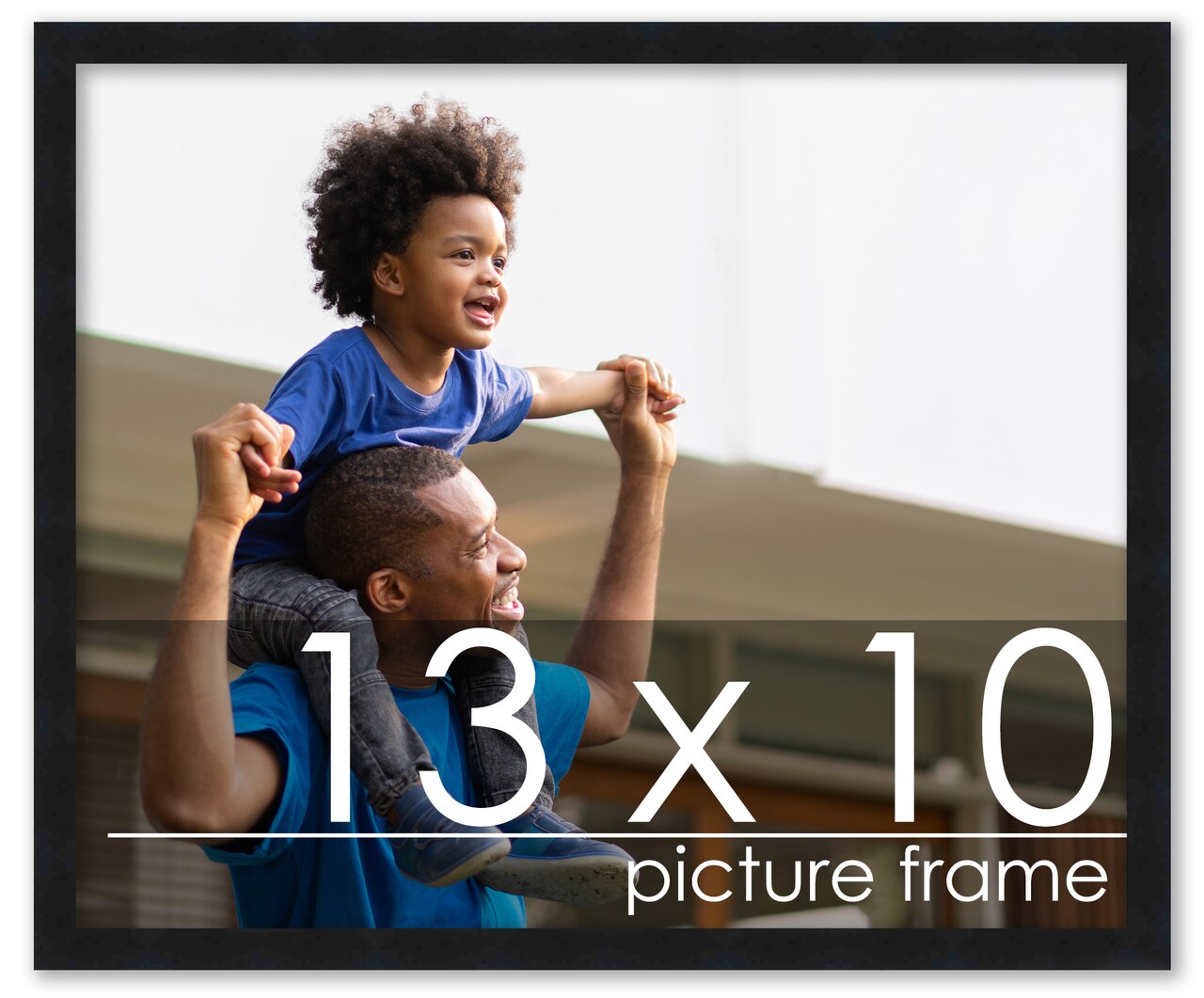 13x10 Modernist Black Picture Frame - UV Acrylic, Foam Board Backing, Hanging Hardware